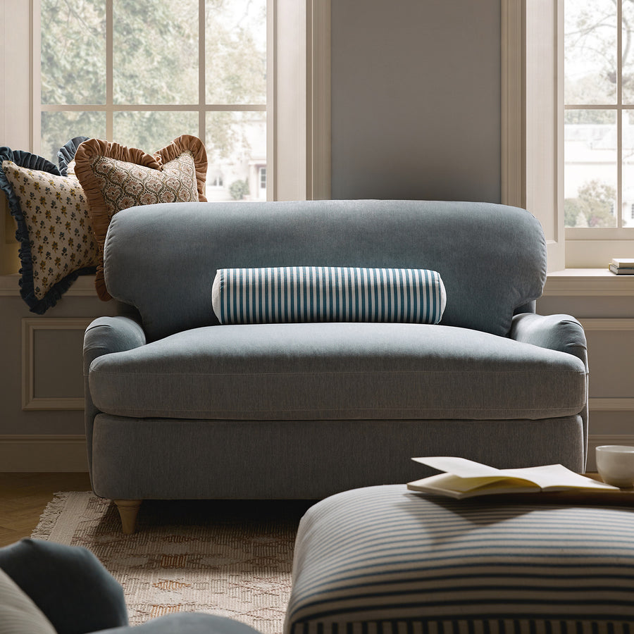Daphnis Soft Blue Chenille Sofa Bed, Loveseat - daals