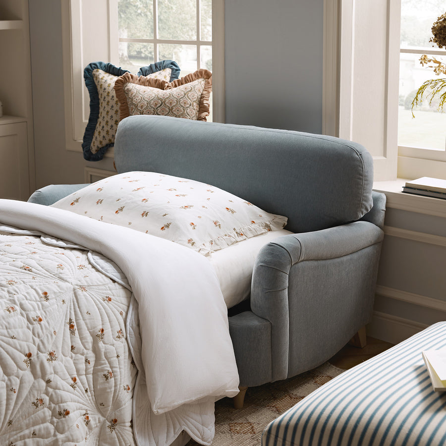 Daphnis Soft Blue Chenille Sofa Bed, Loveseat - daals_sofa-bed