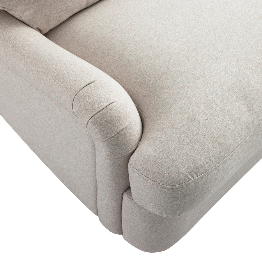Daphnis Oatmeal Fabric Sofa Bed, Large 3-Seater