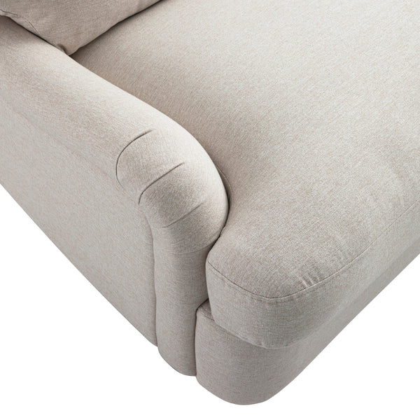 Daphnis Oatmeal Fabric Sofa Bed, Large 3-Seater