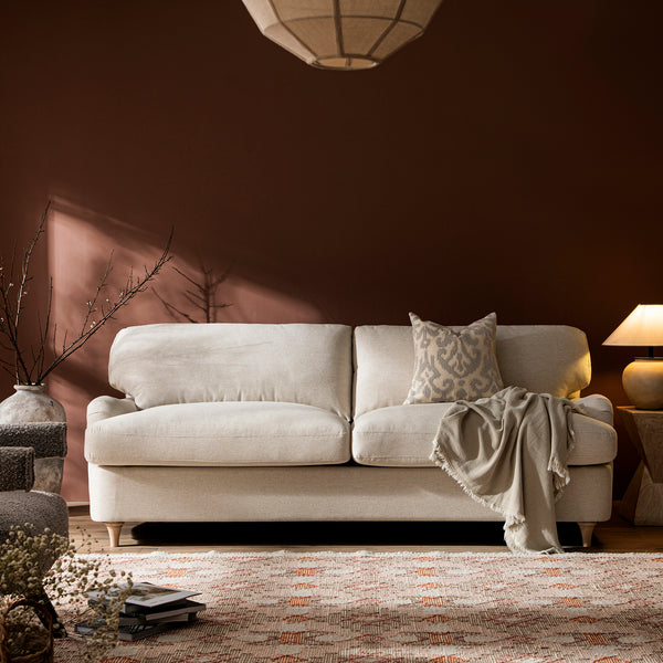 Daphnis Oatmeal Fabric Sofa Bed, Large 3-Seater