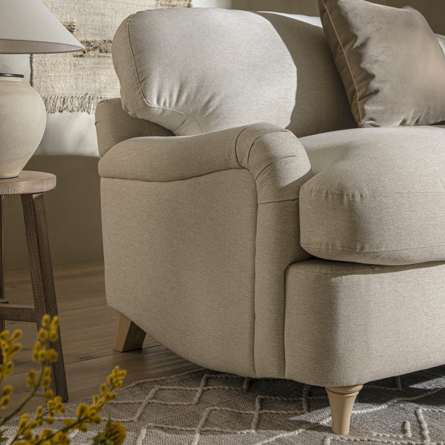 Daphnis Oatmeal Fabric Sofa Bed, Loveseat