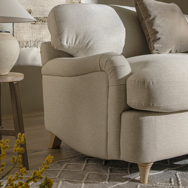 Daphnis Oatmeal Fabric Sofa Bed, Loveseat