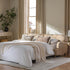 Daphnis Ochre Striped Linen Blend Sofa Bed, Large 3 - Seater - daals