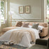 Daphnis Ochre Striped Linen Blend Sofa Bed, Grande Chaise Left Hand Facing - daals
