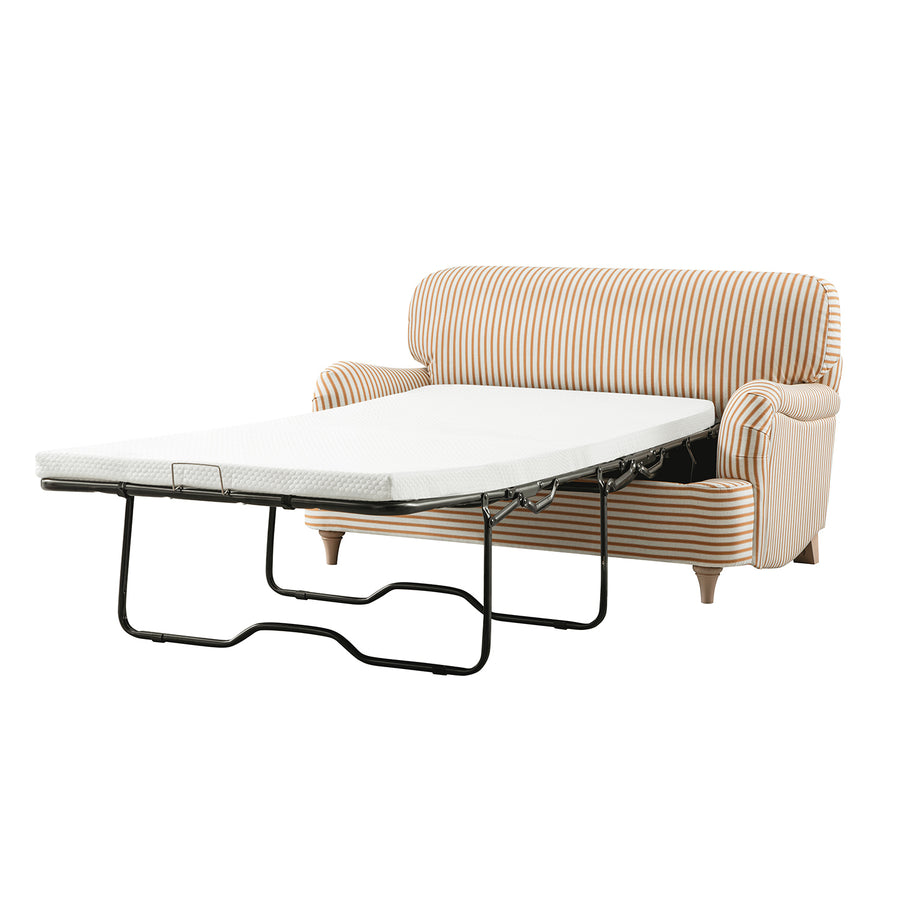 Daphnis Ochre Striped Linen Blend Fabric Sofa Bed, Loveseat
