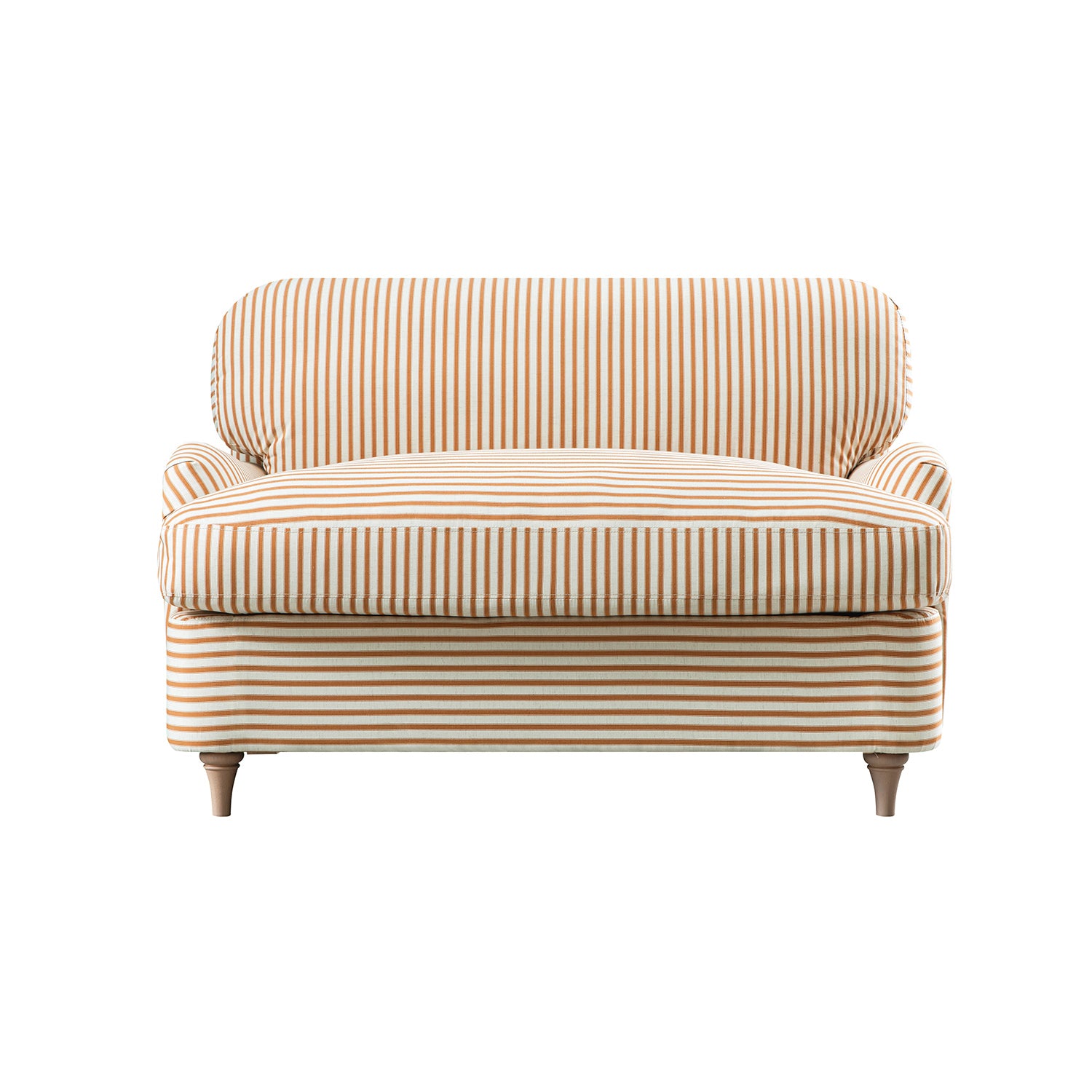 Daphnis Ochre Striped Linen Blend Fabric Sofa Bed, Loveseat