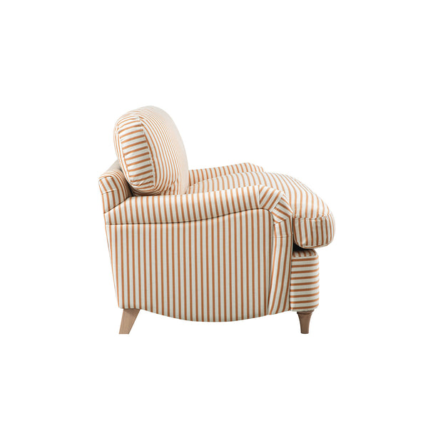Daphnis Ochre Striped Linen Blend Fabric Sofa Bed, Loveseat