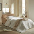 Daphnis Ochre Striped Linen Blend Fabric Sofa Bed, Loveseat - daals