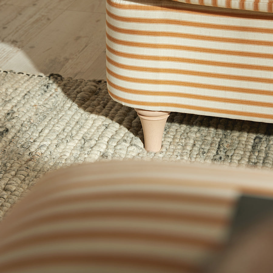 Daphnis Ochre Striped Linen Blend Fabric Sofa Bed, Loveseat