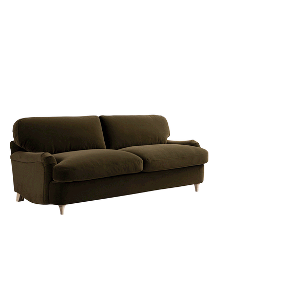 Daphnis Seaweed Velvet Sofa Bed, Large 3-Seater