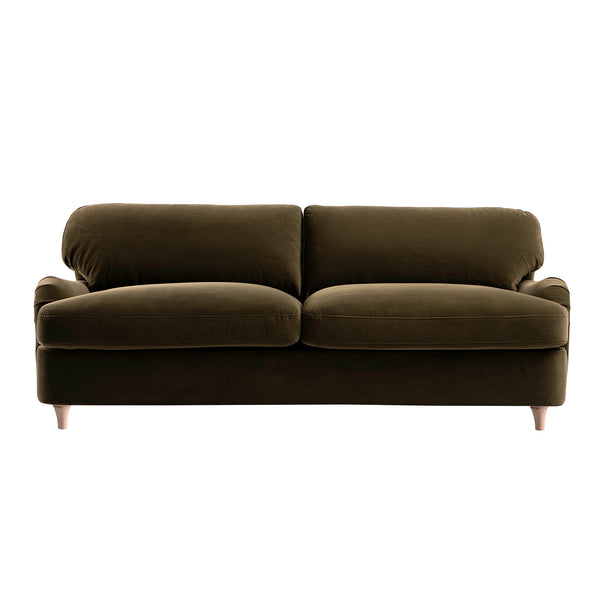 Daphnis Seaweed Velvet Sofa Bed, Large 3-Seater