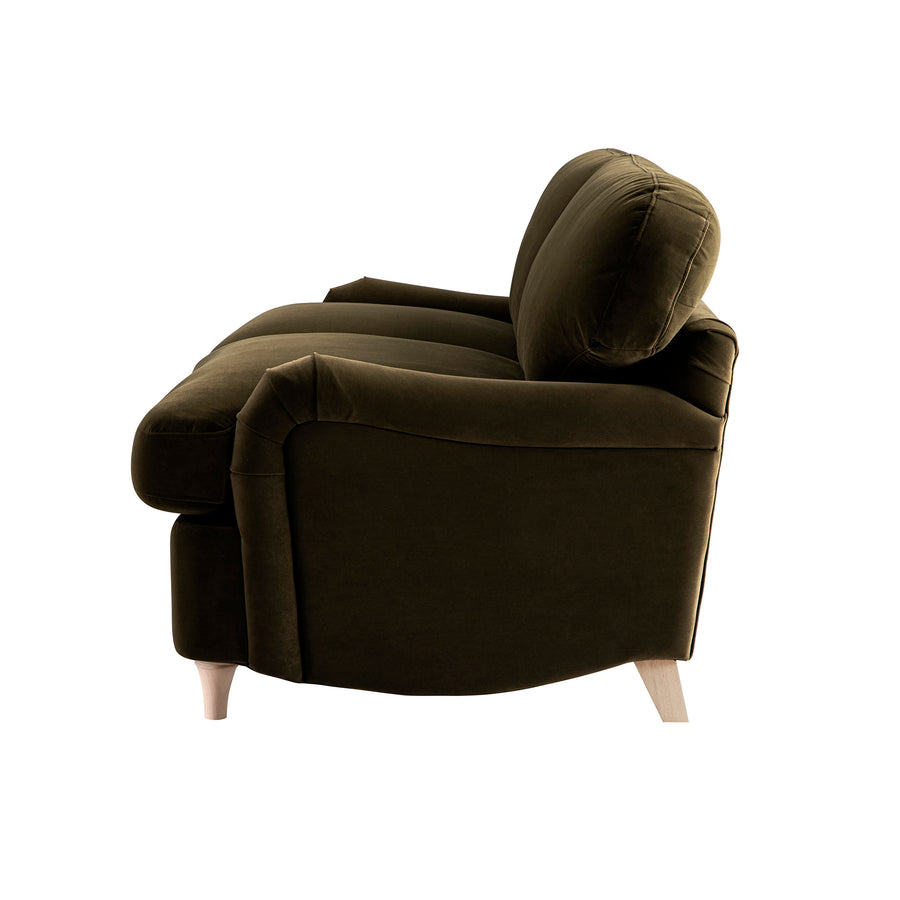 Daphnis Seaweed Velvet Sofa Bed, Large 3-Seater