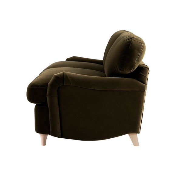 Daphnis Seaweed Velvet Sofa Bed, Large 3-Seater