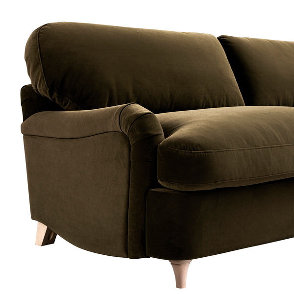 Daphnis Seaweed Velvet Sofa Bed, Large 3-Seater