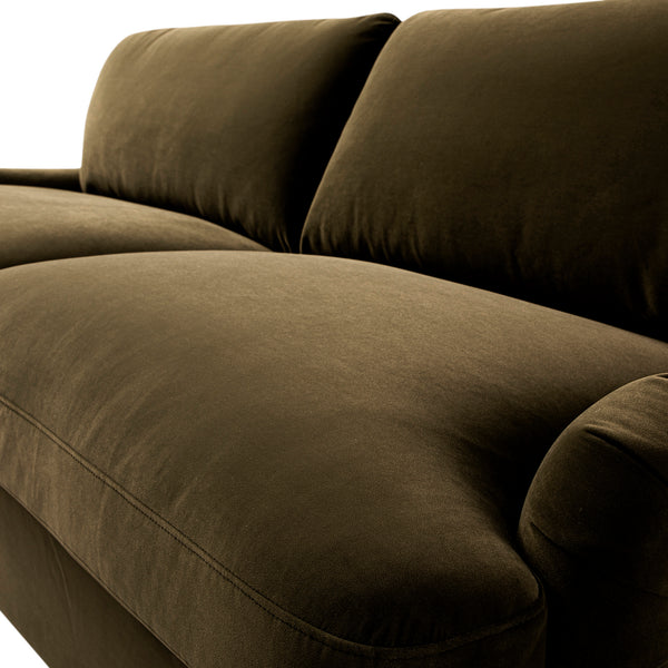 Daphnis Seaweed Velvet Sofa Bed, Large 3-Seater