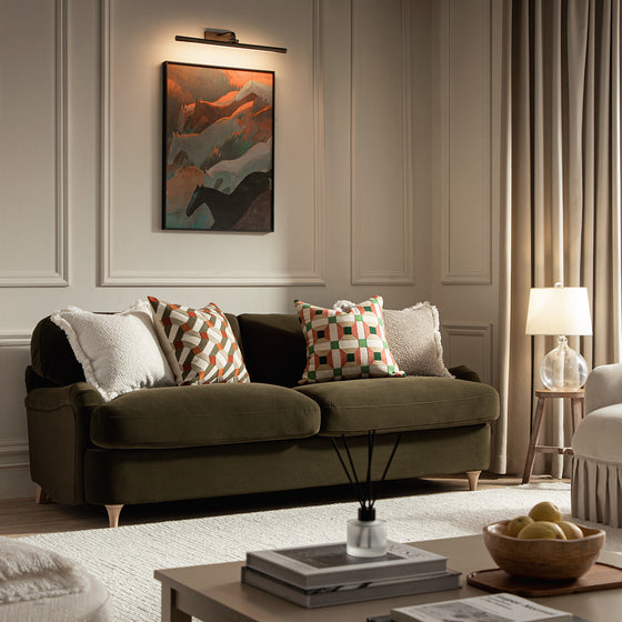 Daphnis Seaweed Velvet Sofa Bed, Large 3-Seater