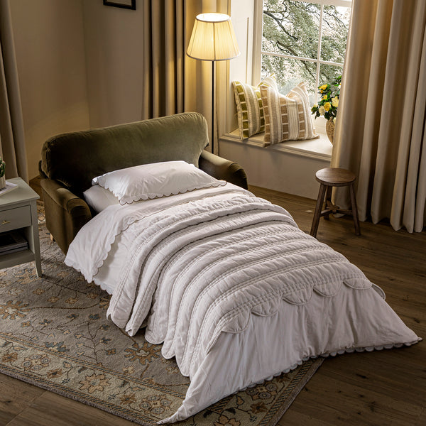 Daphnis Seaweed Velvet Sofa Bed, Loveseat