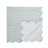 Matilda Blue Gingham Scallop Quilted Linen Blend Bedspread - daals