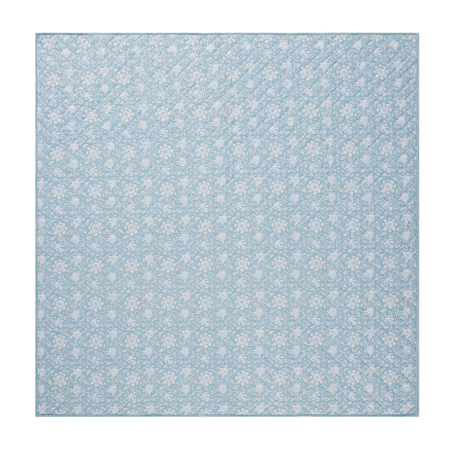 Jaipur Serenity Sky Blue Quilted Reversible Cotton Bedspread