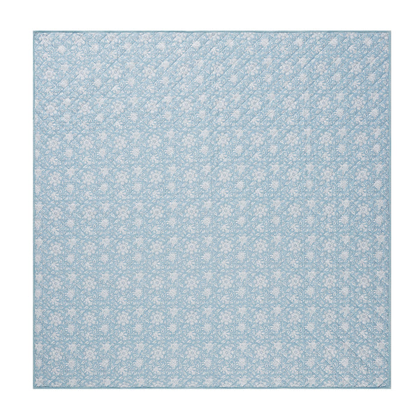 Jaipur Serenity Sky Blue Quilted Reversible Cotton Bedspread - daals