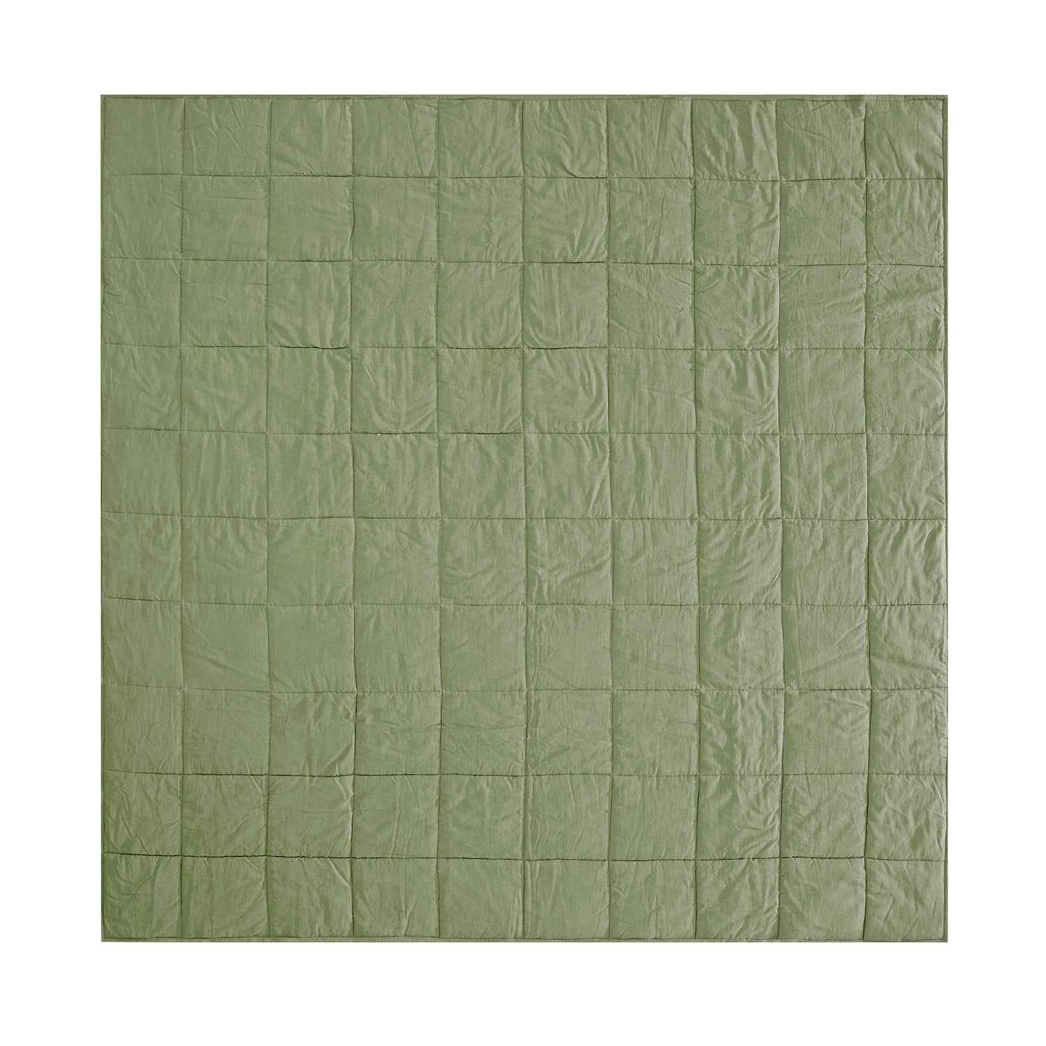 Darcy Olive Green Quilted Linen Blend Bedspread