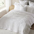 Esmeralda White Floral Embroidered Quilted Linen Blend Bedspread - daals