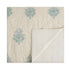Isadora Teal Damask Embroidered Quilted Linen Blend Bedspread