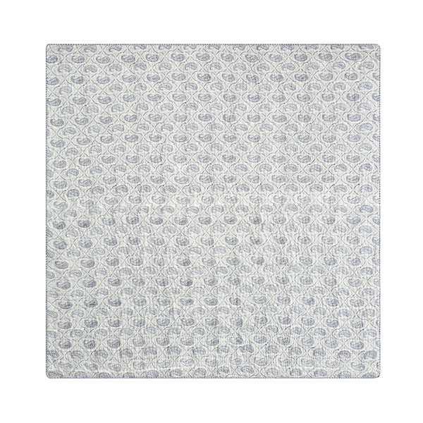 Juliette French Blue Paisley Reversible Quilted Cotton Bedspread
