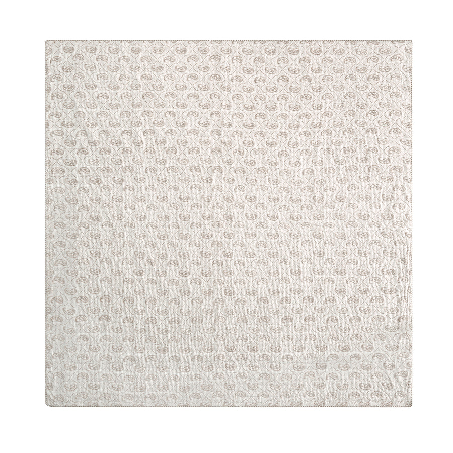 Juliette Camel Paisley Reversible Quilted Cotton Bedspread