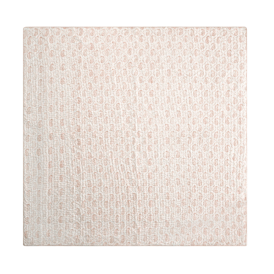 Juliette Peachy Pink Paisley Reversible Quilted Cotton Bedspread
