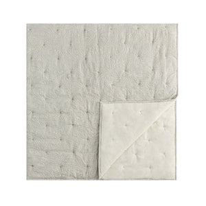 Madeleine Grey Paisley Jacquard Quilted Cotton Bedspread