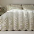 Matilda Cream Scallop Quilted Linen Blend Bedspread