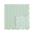 Matilda Seafoam Green Scallop Quilted Linen Blend Bedspread - daals