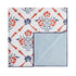 Paloma Burnt Terracotta Orange & Blue Floral Embroidered Quilted Cotton Bedspread - daals