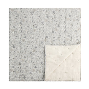 Penelope Grey Ditsy Floral Jacquard Quilted Cotton Bedspread