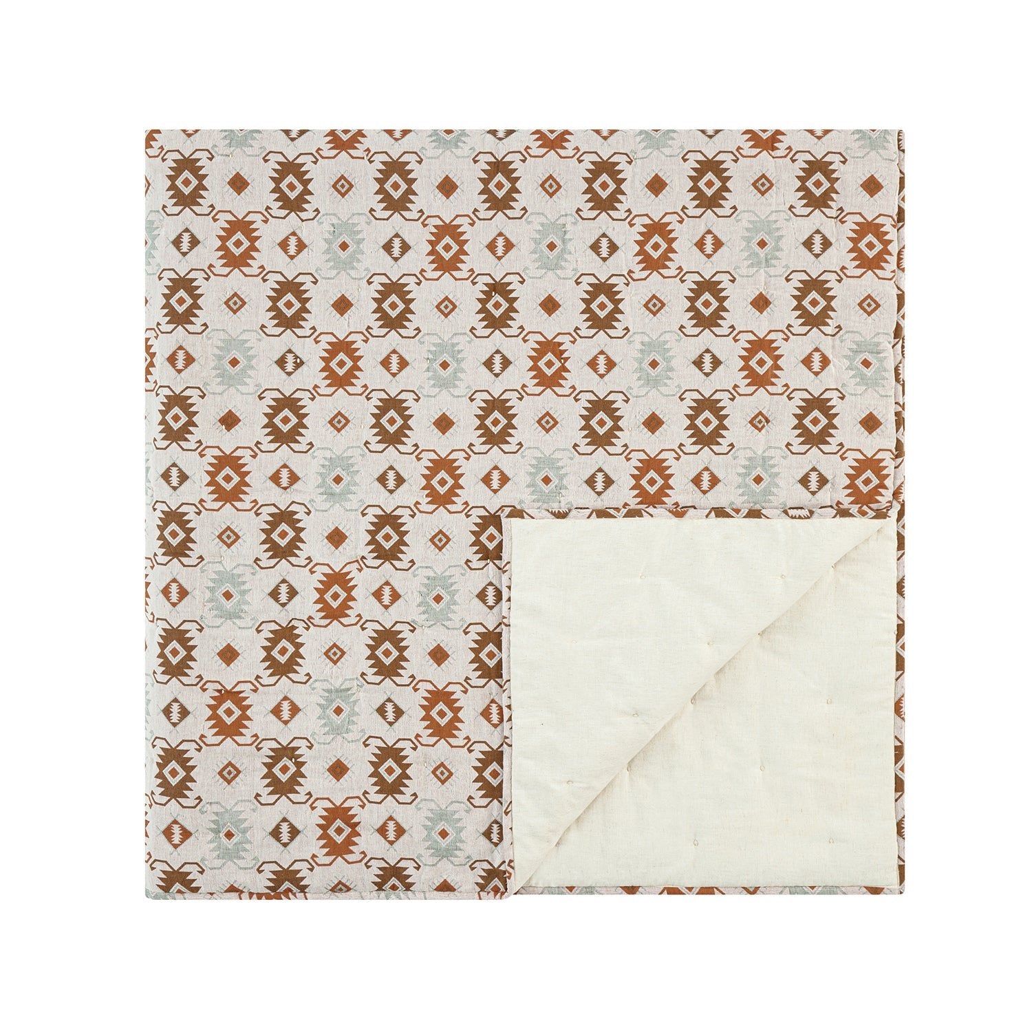 Zaniyah Aztec Jacquard Hand Quilted Cotton Bedspread