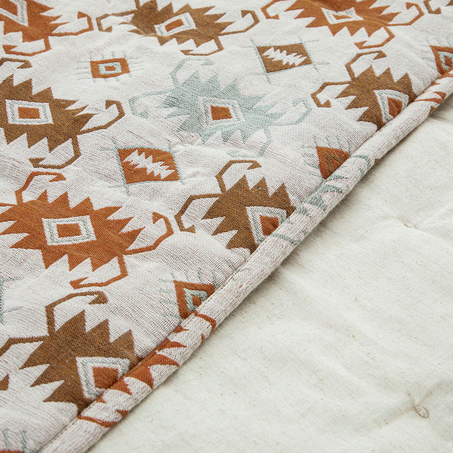Zaniyah Aztec Jacquard Hand Quilted Cotton Bedspread - daals