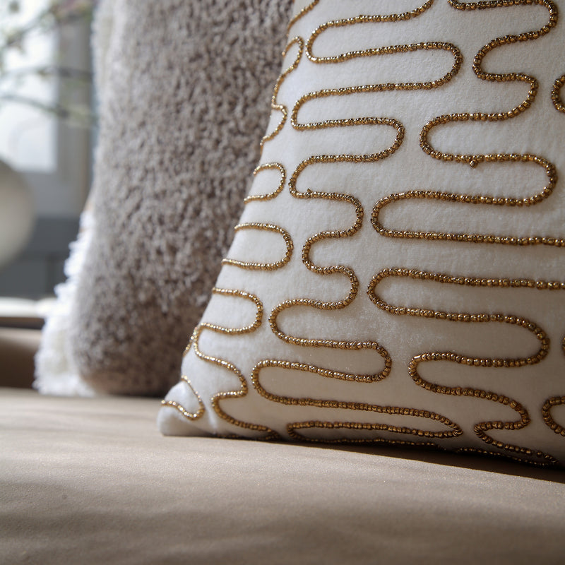 Luxe Collection Allegra Hand Beaded Velvet Cushion - daals