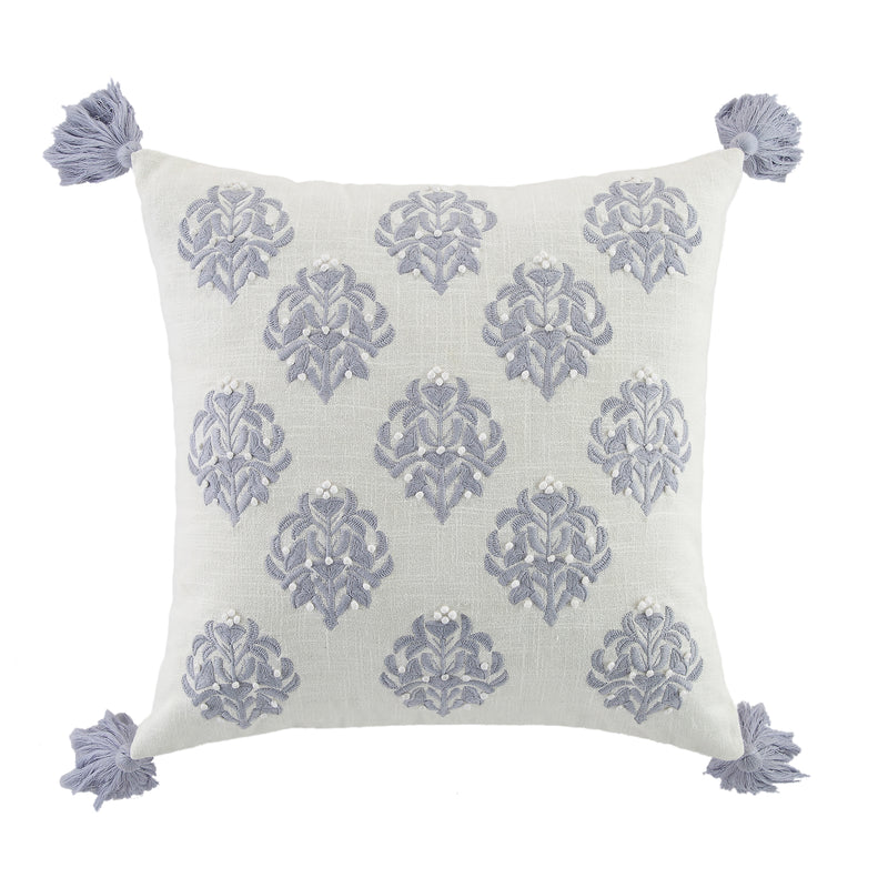 Indigo Collection Ava French Knot White cushion