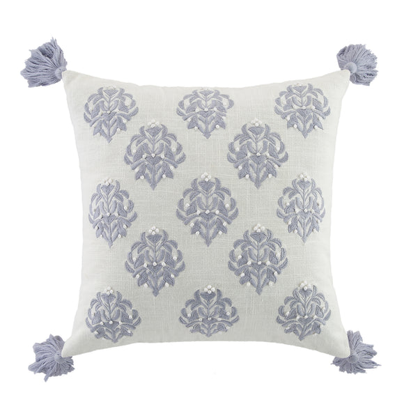 Indigo Collection Ava French Knot White cushion