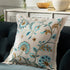 Flora & Fauna Hand Embroidered Azure Fantasy Cushion