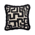 Baja Abstract Monochrome Black Fringe Cushion - daals