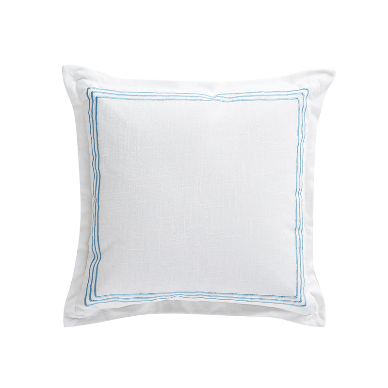 Belvedere Royal Blue Cord Embroidered Cotton Cushion - daals