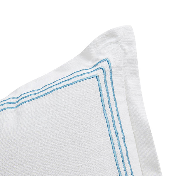 Belvedere Royal Blue Cord Embroidered Cotton Cushion