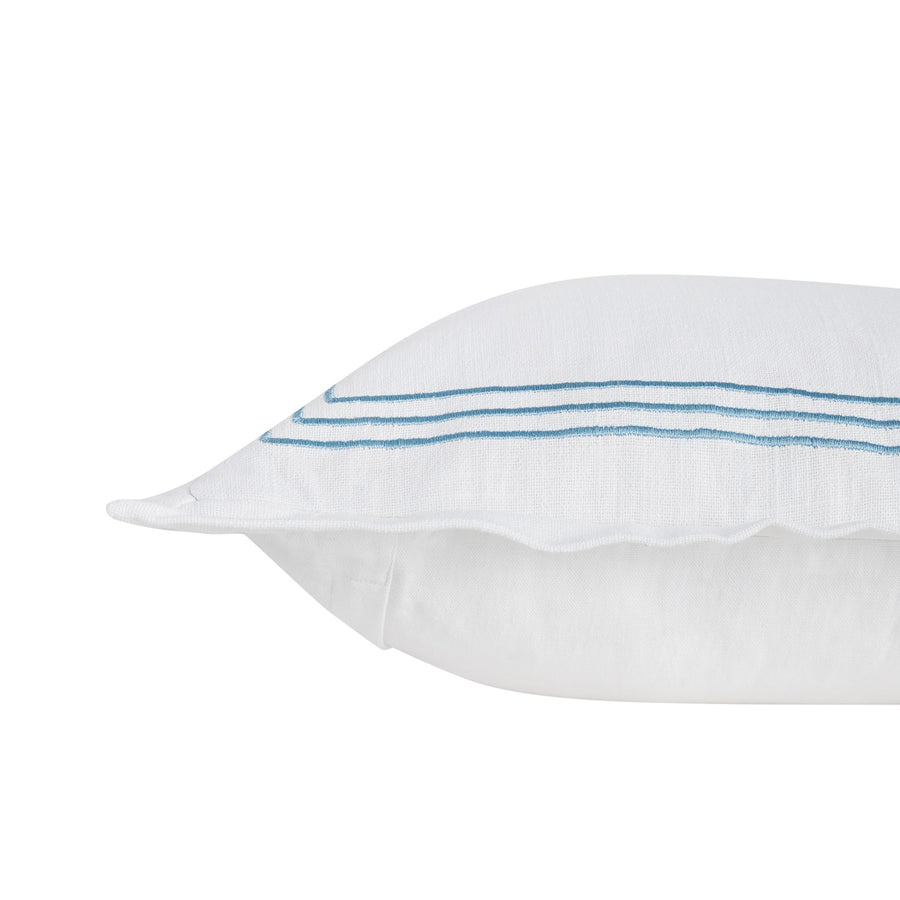 Belvedere Royal Blue Cord Embroidered Cotton Cushion