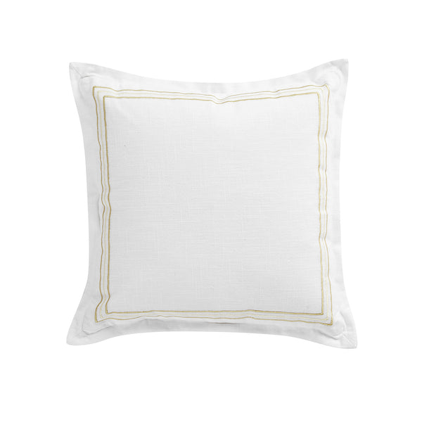 Belvedere Champagne Gold Cord Embroidered Cotton Cushion