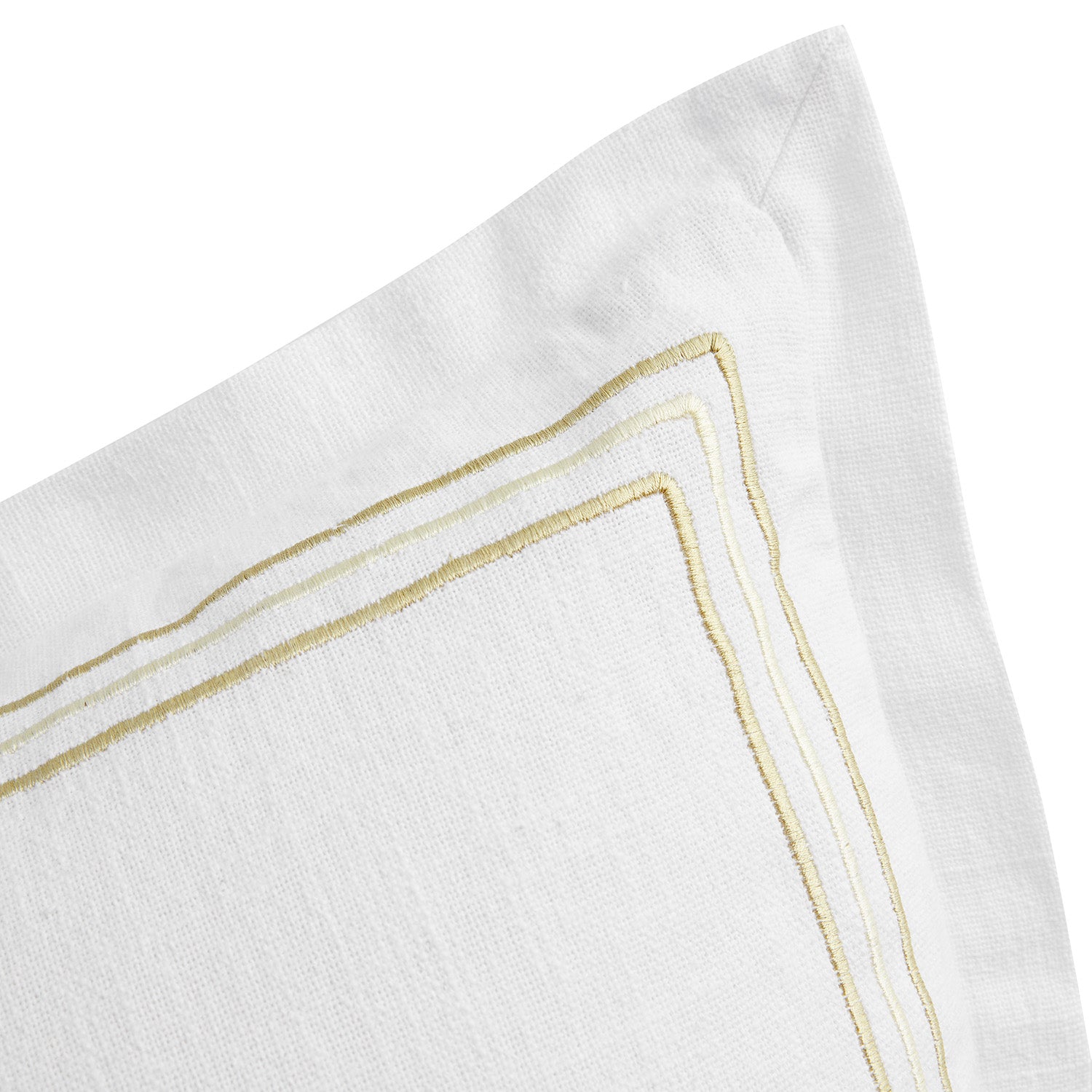 Belvedere Champagne Gold Cord Embroidered Cotton Cushion