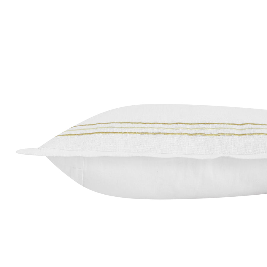Belvedere Champagne Gold Cord Embroidered Cotton Cushion