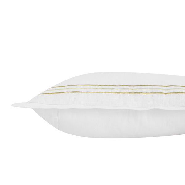 Belvedere Champagne Gold Cord Embroidered Cotton Cushion